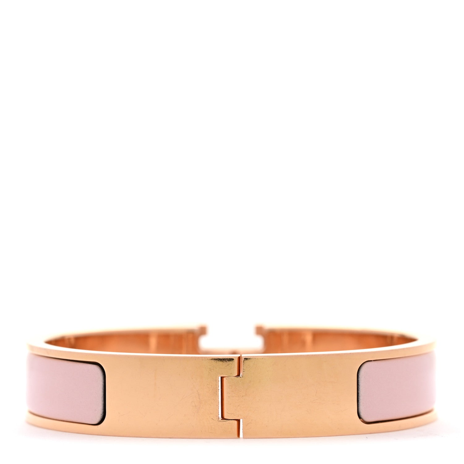 Hermes Enamel Narrow Clic Clac H Bracelet PM Rose Dragee 3 of 5