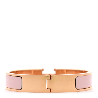 Hermes Enamel Narrow Clic Clac H Bracelet PM Rose Dragee 3 of 5