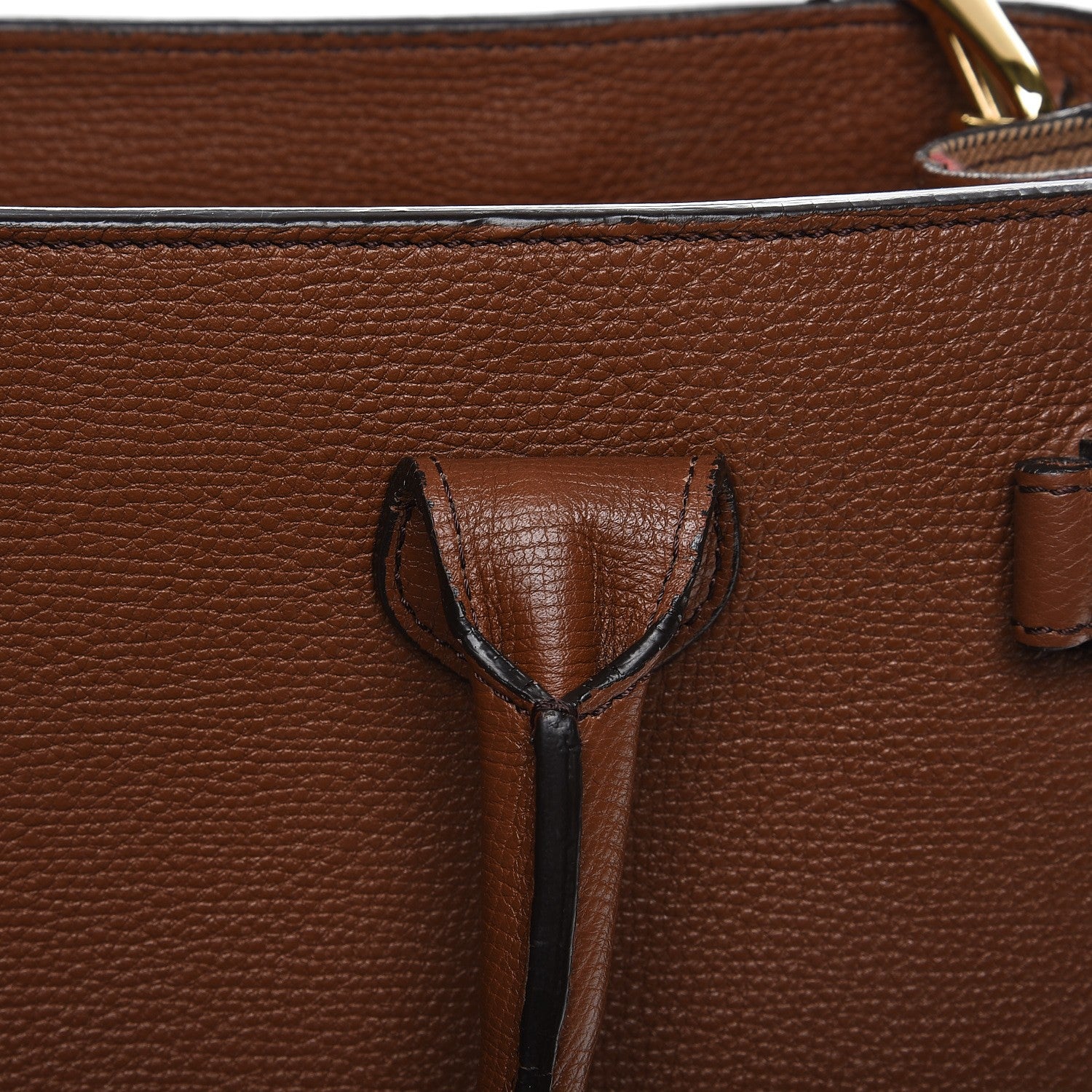 Burberry Grainy Calfskin House Check Medium Banner Tote Tan 9 of 14