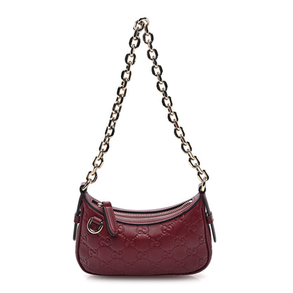Gucci GG Calfskin Embossed Emblem Mini Shoulder Bag Rose Ancora 1 of 9