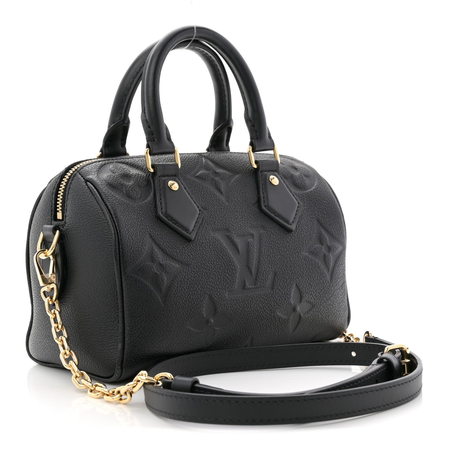 Louis Vuitton Empreinte Monogram Giant Speedy Bandouliere 20 Black 3 of 12