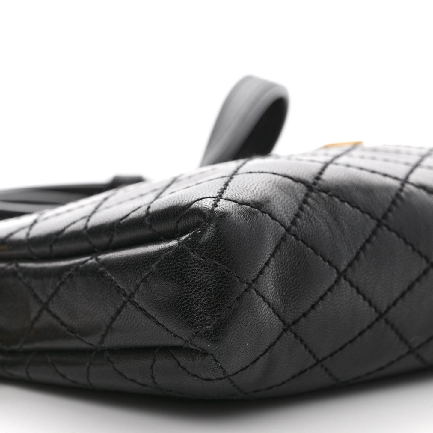 Lambskin Quilted Gaby Zipped Pouch Black