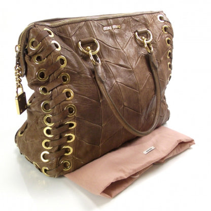 Miu Miu Nappa Chevron Grommet Tote 3 of 9