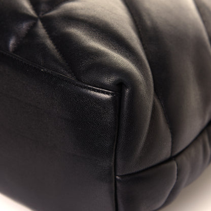 Saint Laurent Lambskin Quilted Medium Loulou Puffer Monogram Chain Satchel Black 11 of 12