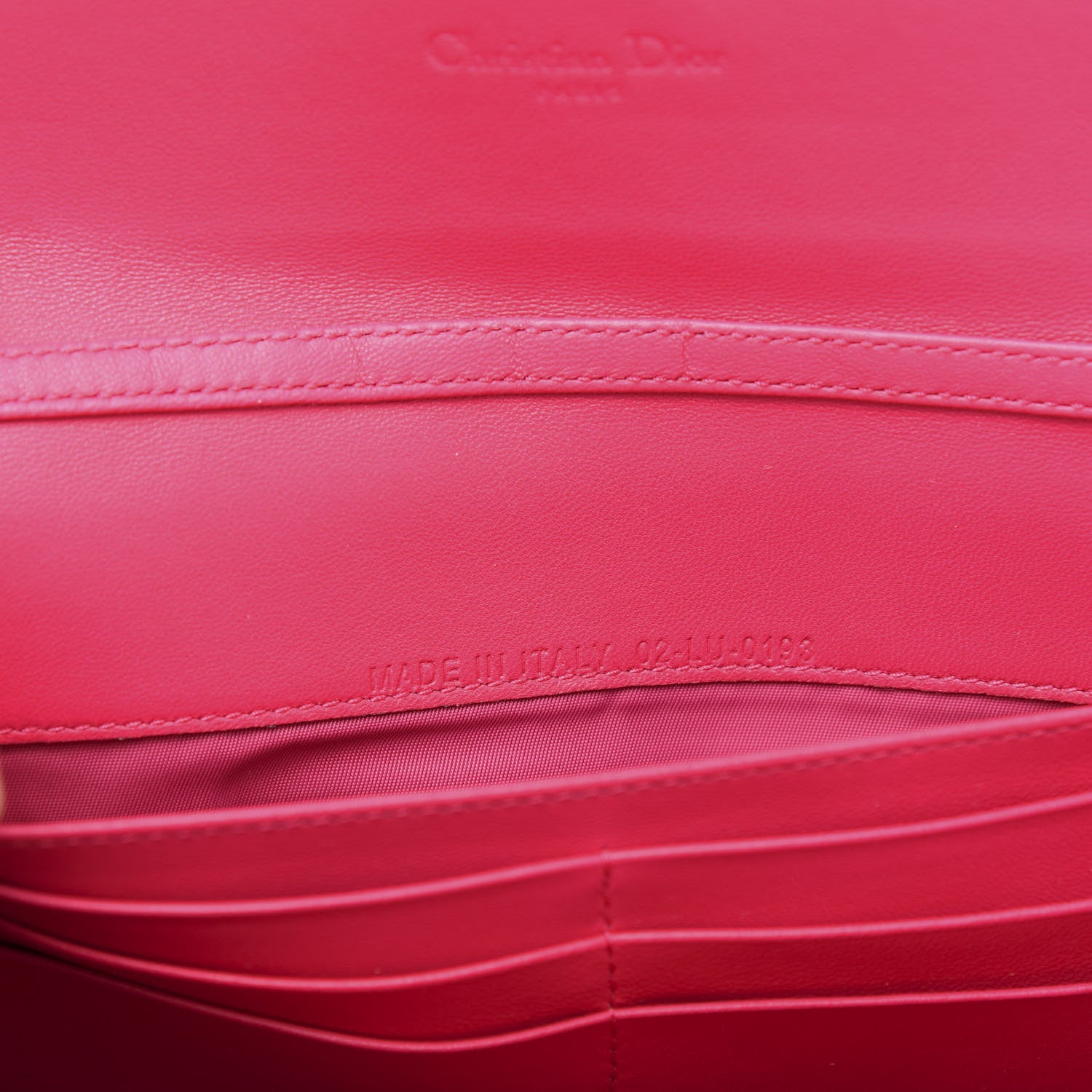 Christian Dior Lambskin Cannage Lady Dior Rendezvous Wallet On Chain Fuchsia 8 of 12