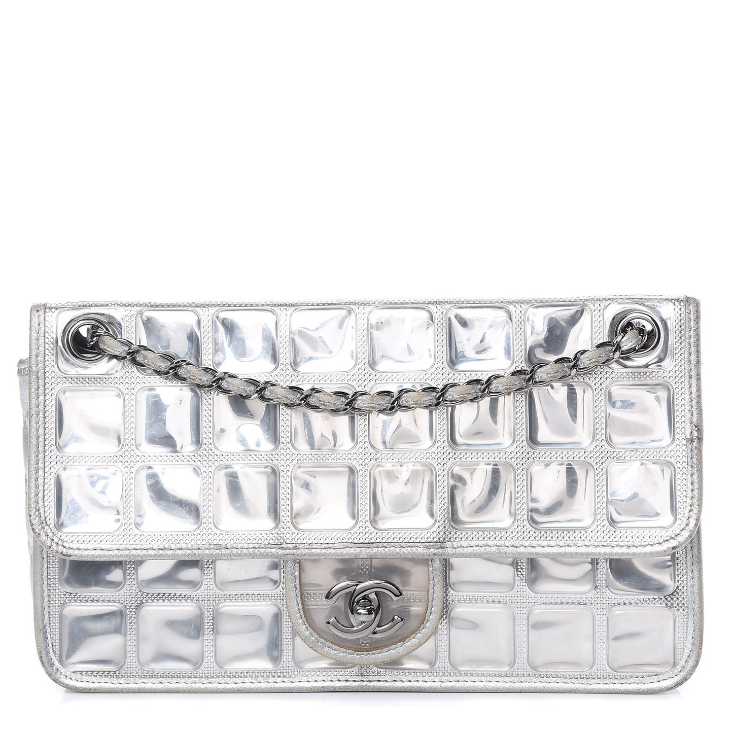 Vinyl Large Ice Cube Flap Silver