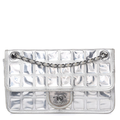 Chanel Vinyl Large Ice Cube Flap Silver 1 of 19