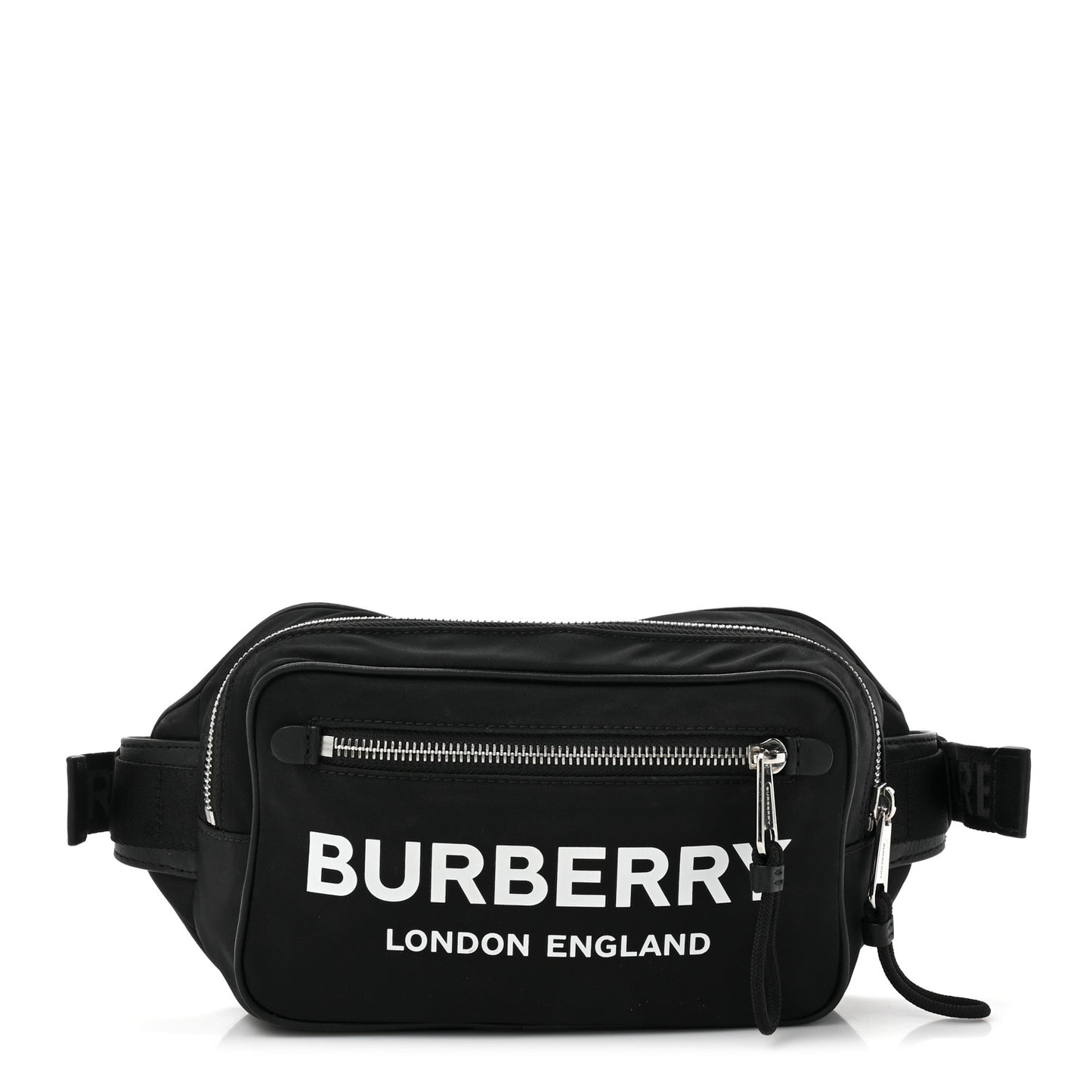 Econyl Logo Print Large Cannon Bum Bag Black