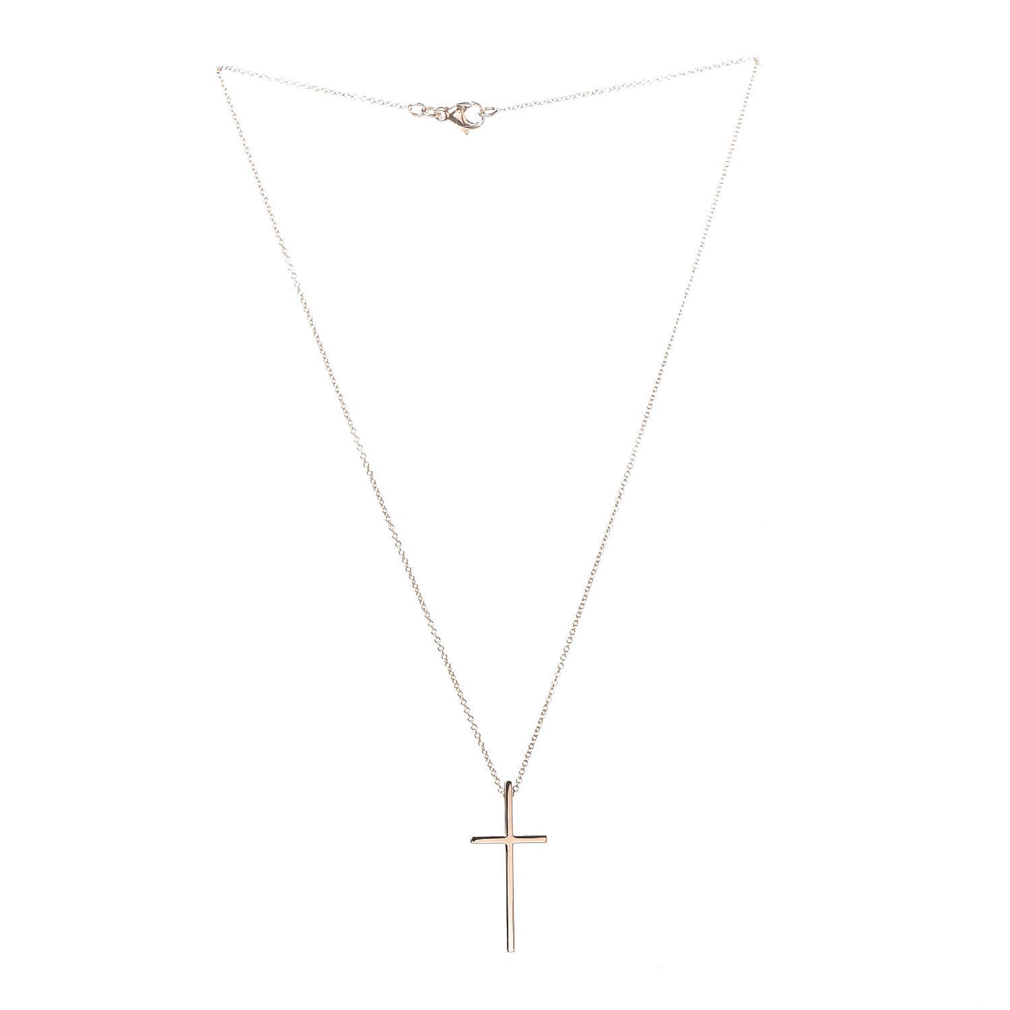 18K Rose Gold Metro Cross Pendant Necklace