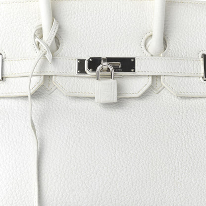 Hermes Taurillon Clemence Birkin 35 White 10 of 14