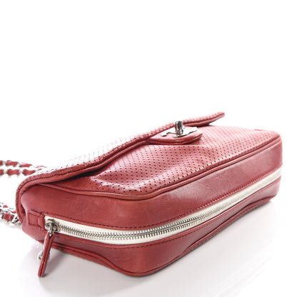Chanel Lambskin Perforated Medium Baseball Spirit Flap Red 3 of 12