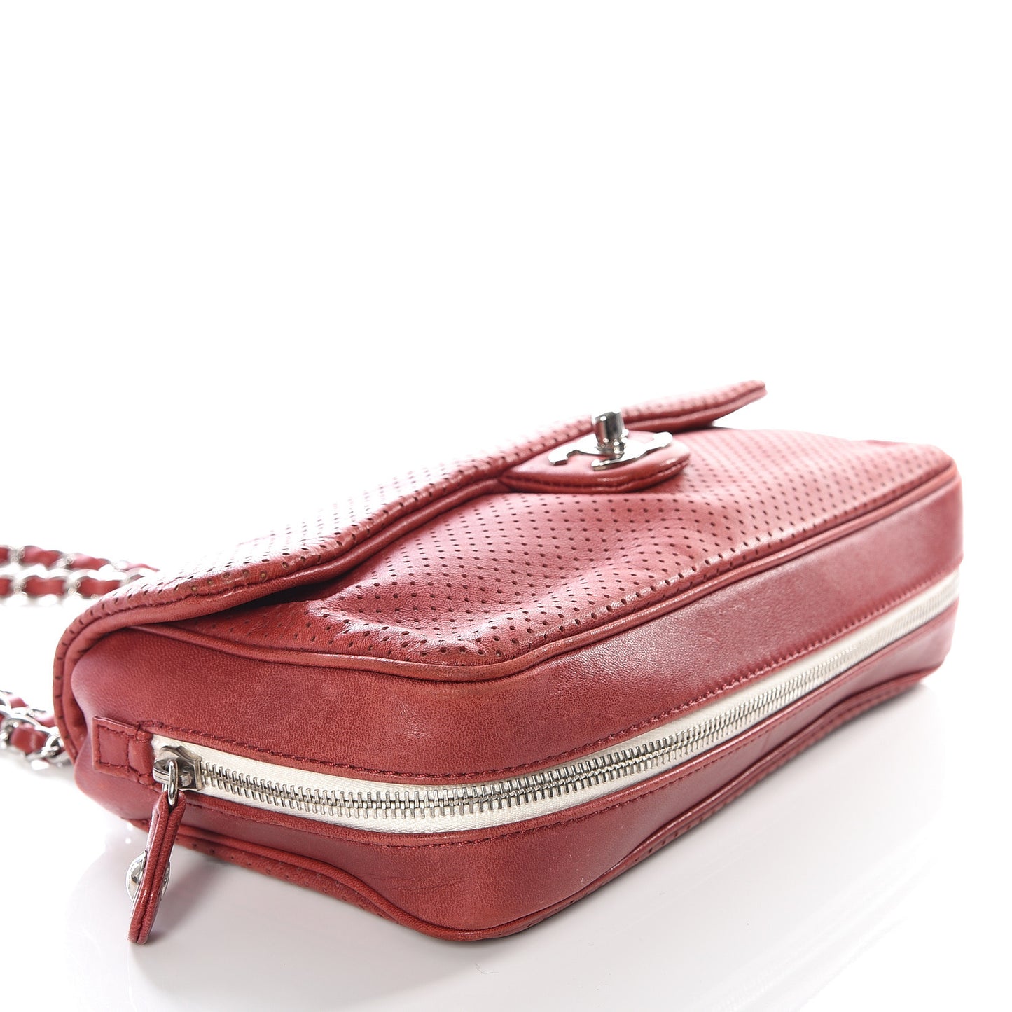 Lambskin Perforated Medium Baseball Spirit Flap Red