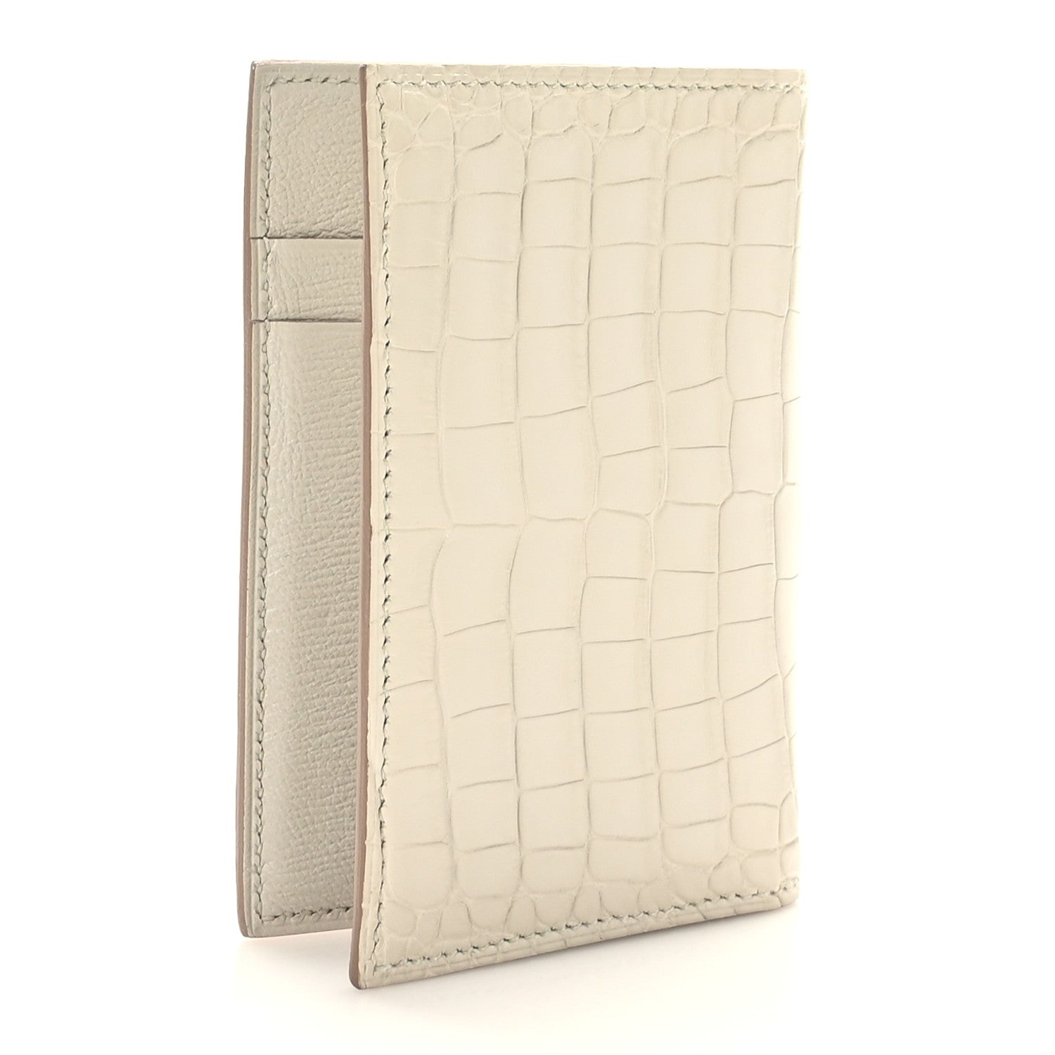Hermes Matte Alligator MC2 Euclide Card Holder Beton 3 of 9