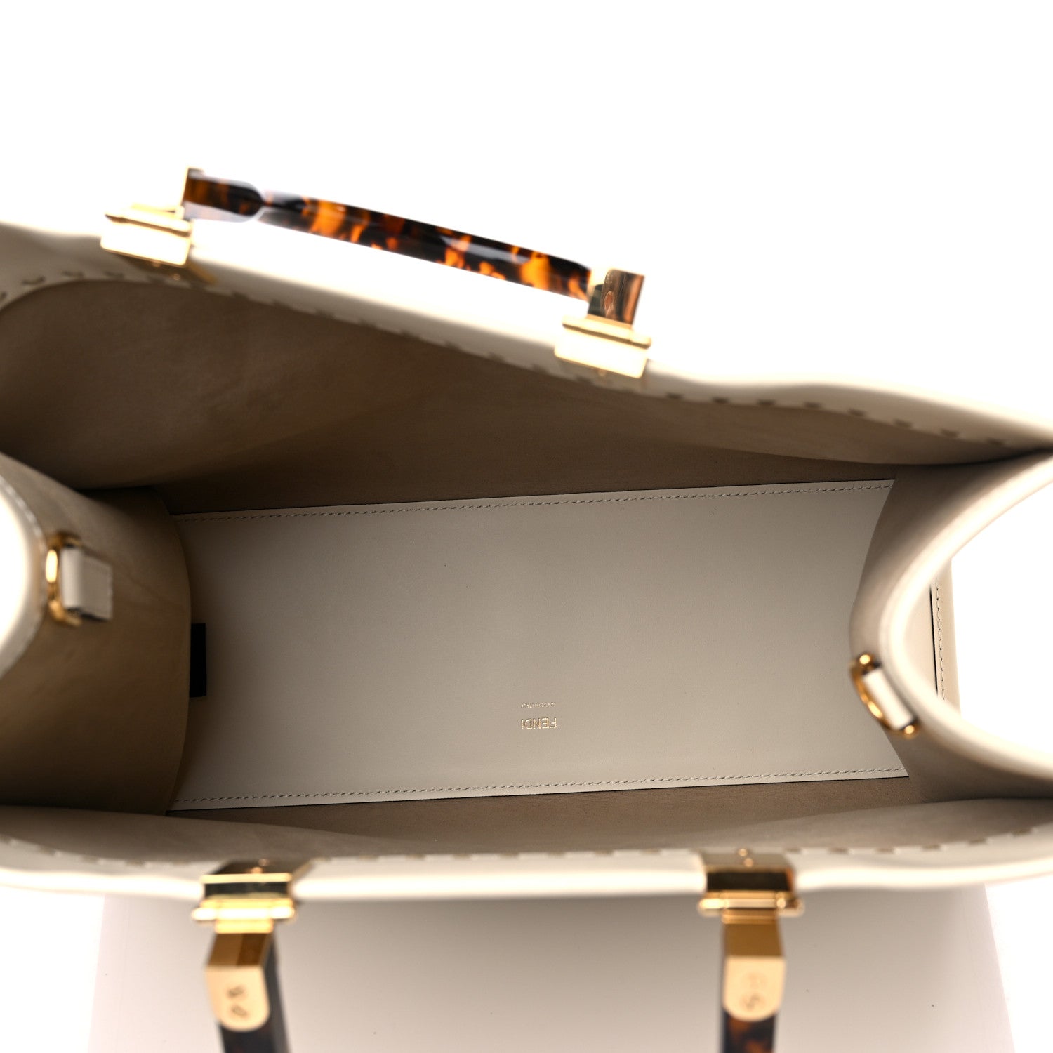 Fendi Vitello King Plexiglass Medium Fendi Sunshine Shopper Tote White Ice 5 of 12