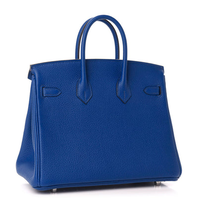 Hermes Togo Verso Birkin 25 Bleu Royal Capucine 3 of 35