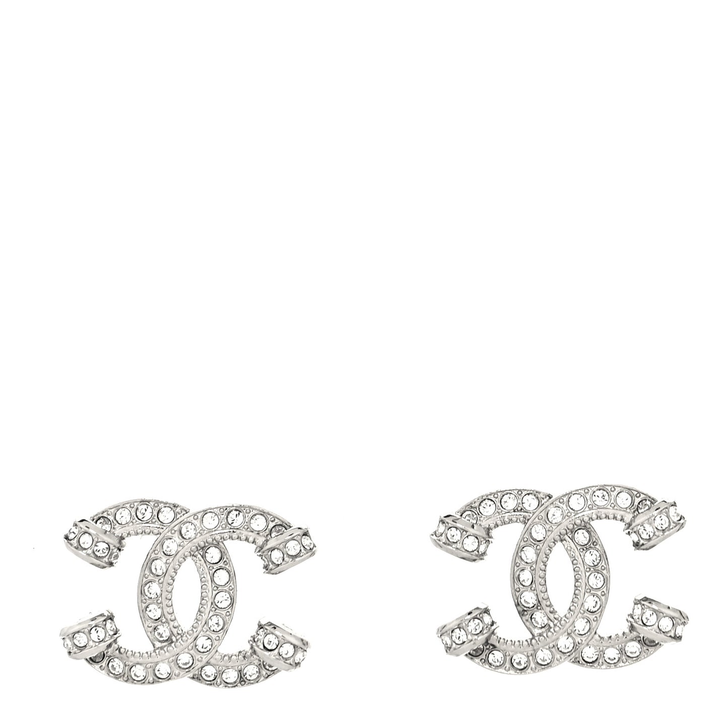 Crystal CC Earrings Silver