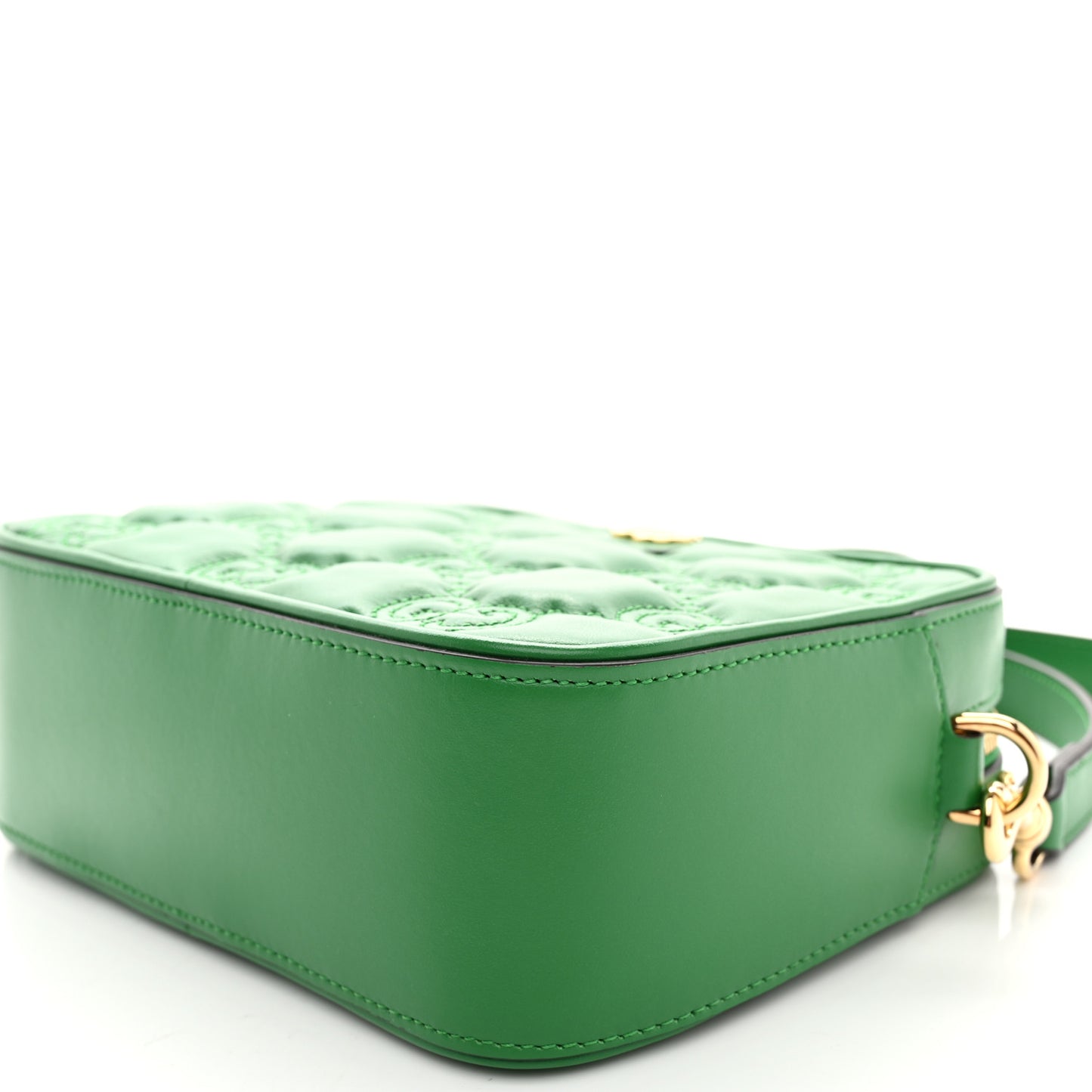 Calfskin GG Matelasse Shoulder Bag Spring Green Natural