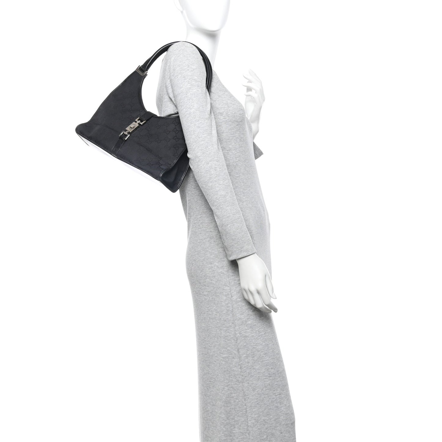 Monogram Bardot Shoulder Bag Black