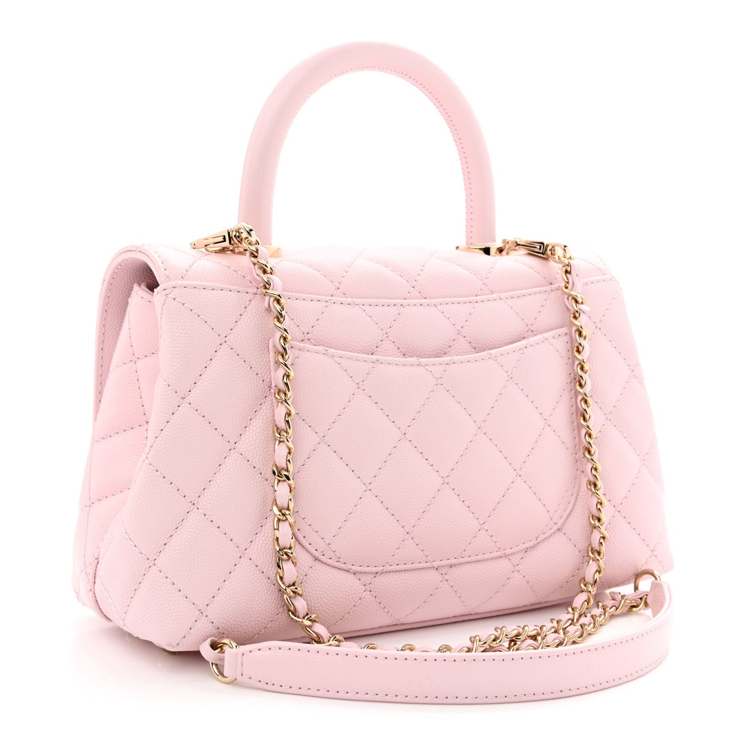Chanel Caviar Quilted Mini Coco Handle Flap Light Pink 3 of 11
