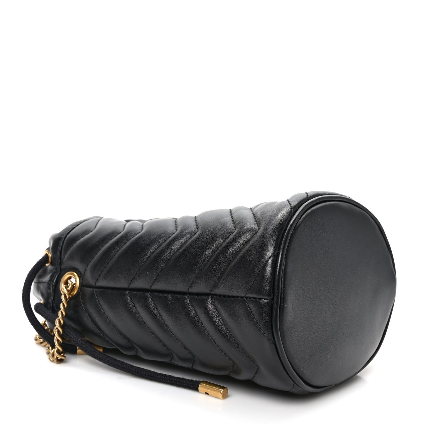 Calfskin Matelasse Mini GG Marmont 2.0 Bucket Bag Black