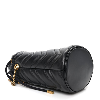 Gucci Calfskin Matelasse Mini GG Marmont 2.0 Bucket Bag Black 4 of 9