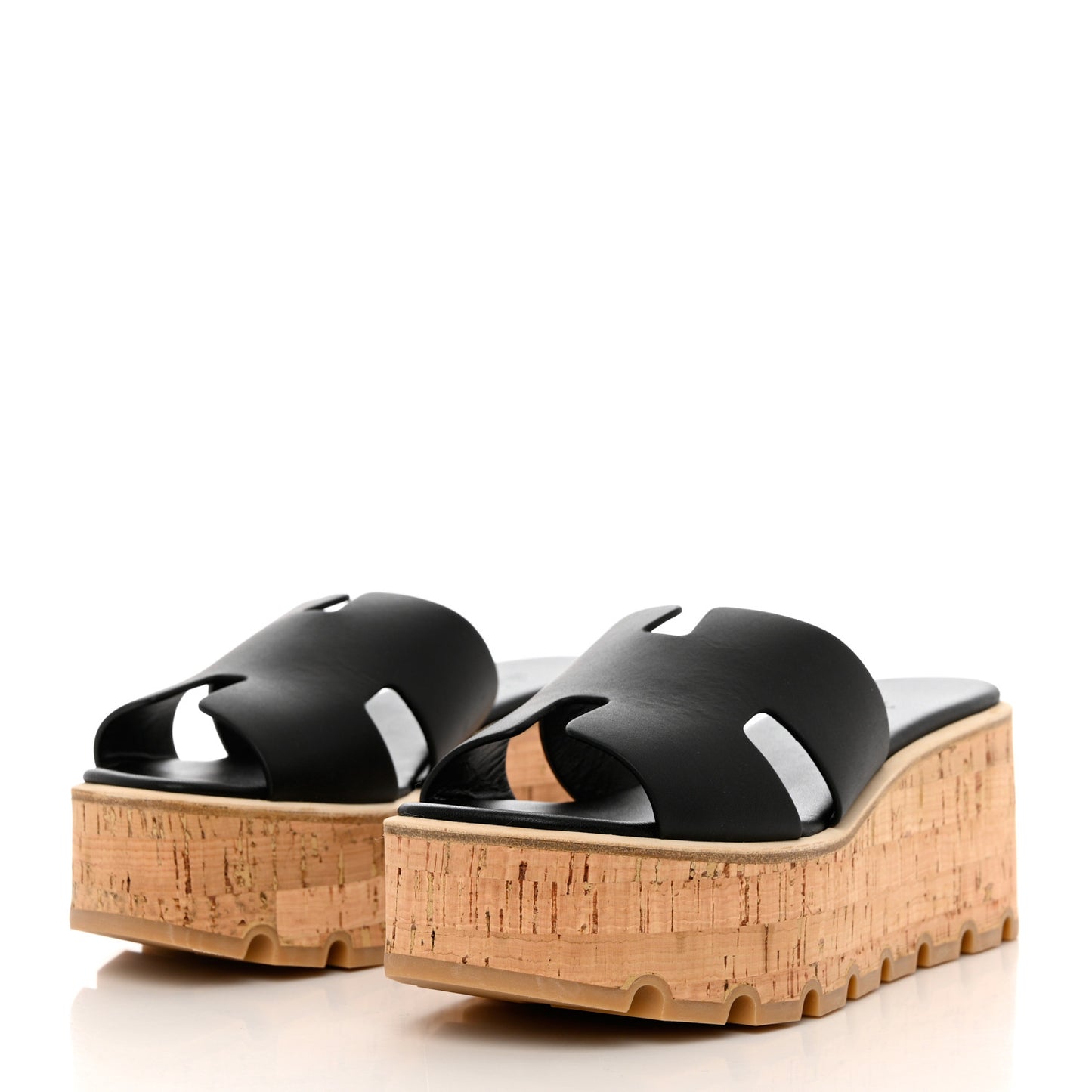 Calfskin Cork Eze 30 Sandals 37 Black
