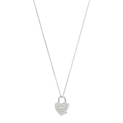 Tiffany Sterling Silver Return to Tiffany Heart Lock Pendant Necklace 1 of 4