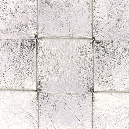 Bottega Veneta Metallic Lambskin Maxi Intrecciato Cassette Crossbody Bag Silver 7 of 9