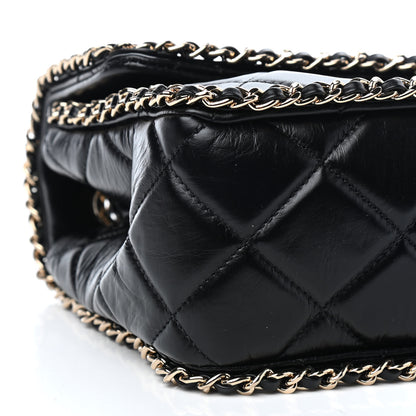 Chanel Crumpled Calfskin Medium Chain All Over Flap Black 8 of 9