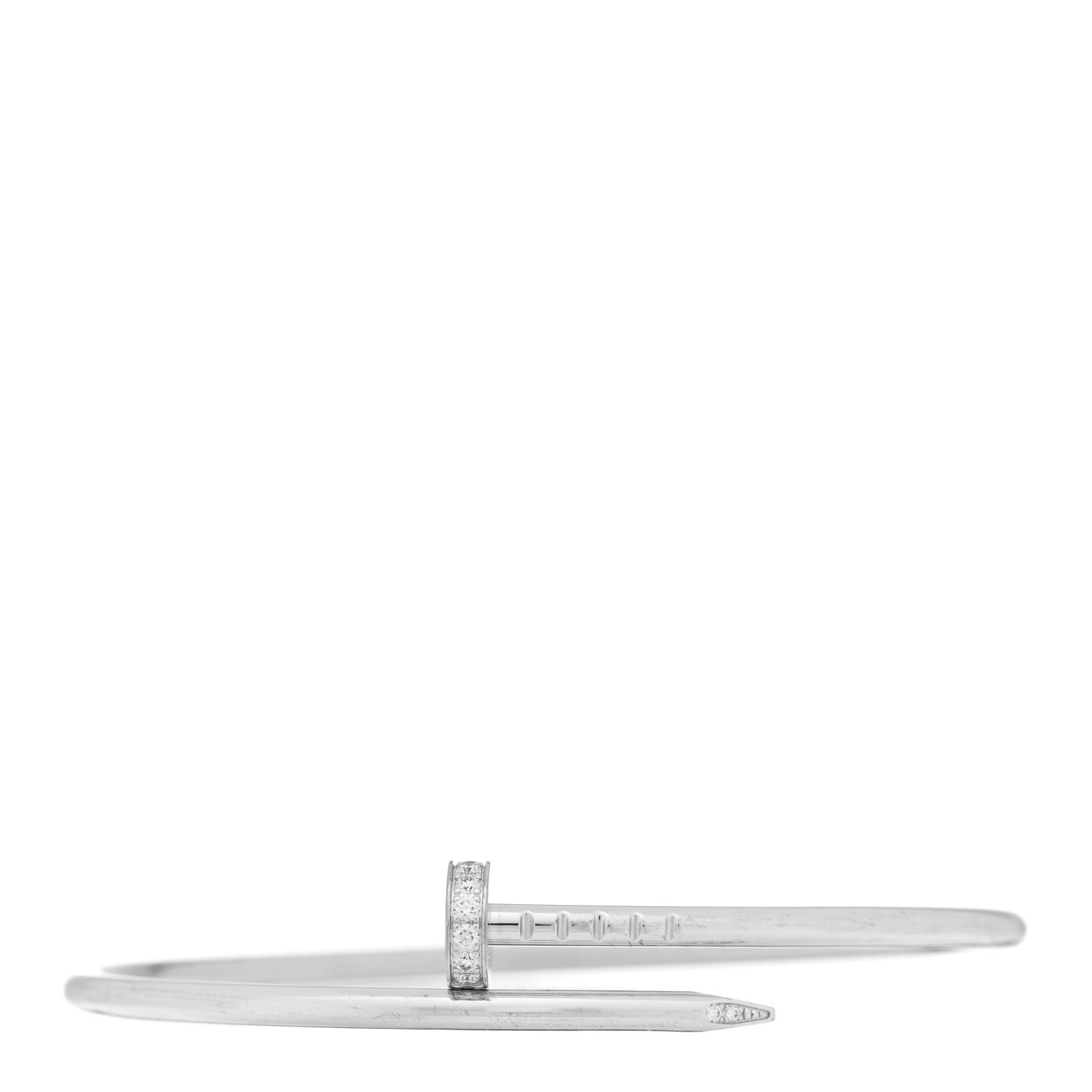 Cartier 18K White Gold Diamond Small Juste Un Clou Bracelet 16 1 of 4