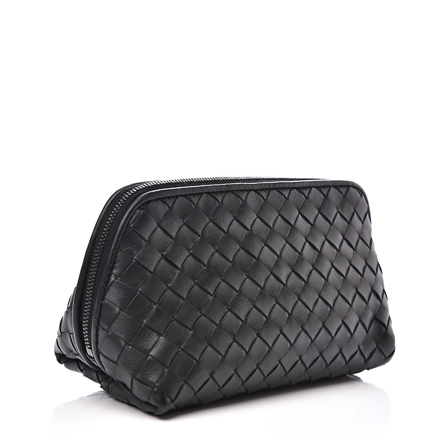 Bottega Veneta Nappa Intrecciato Cosmetic Case Black 2 of 8