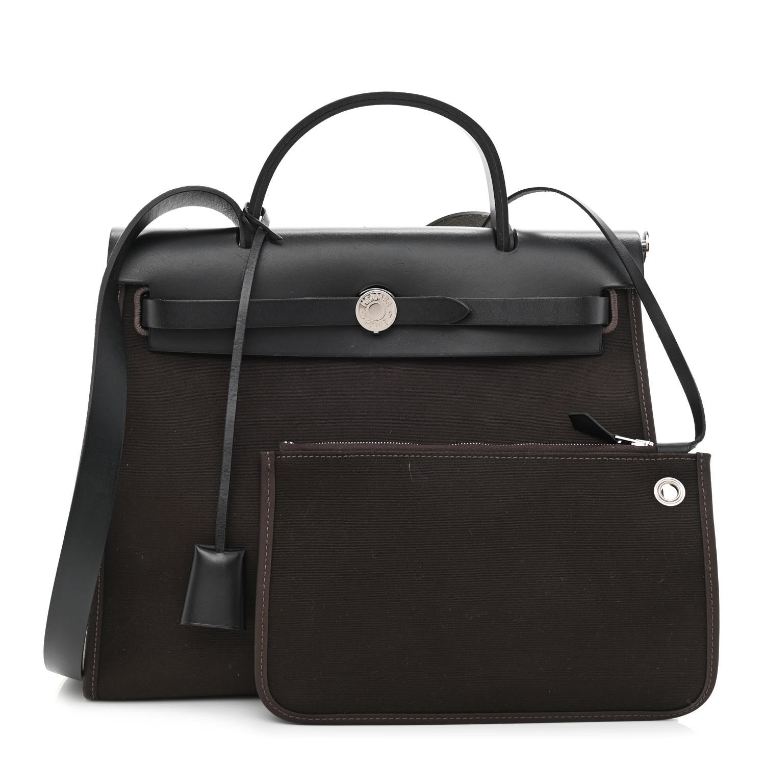 Hermes Toile H Berline Vache Hunter Herbag Zip 31 PM Ebene Black 1 of 15