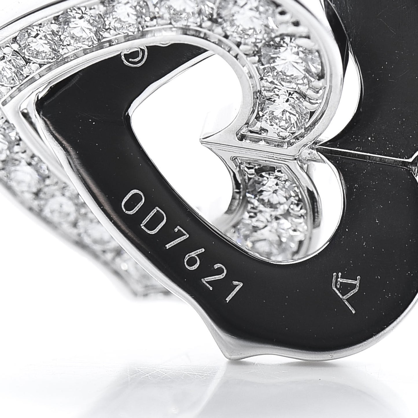 18K White Gold Diamond Double Heart Charm