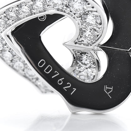 Cartier 18K White Gold Diamond Double Heart Charm 4 of 4