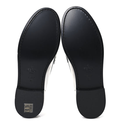 Fendi Metallic Vitello Womens Baguette Loafers 38 Argento 6 of 8