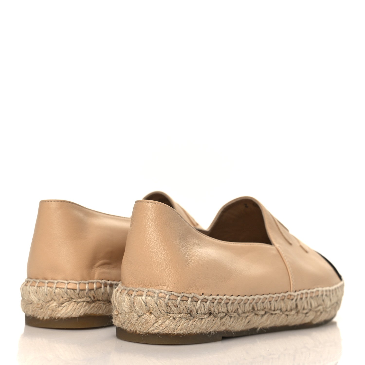 Chanel Lambskin CC Espadrilles 40 Beige Black 4 of 9