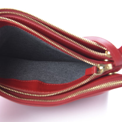 Celine Lambskin Large Trio Crossbody Bag Red 5 of 9