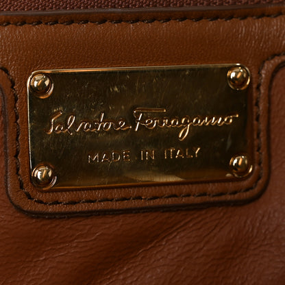 Salvatore Ferragamo Calfskin Fringe Vera Bow Crossbody Bag Brown 6 of 10