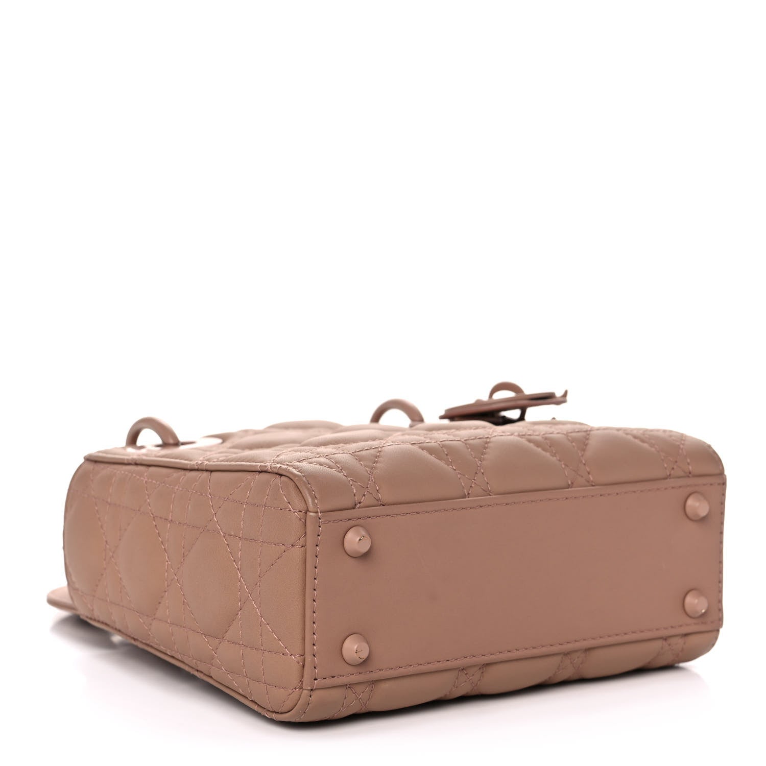 Christian Dior Ultra Matte Calfskin Cannage Mini Lady Dior Light Beige 4 of 15