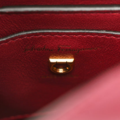 Salvatore Ferragamo Calfskin Small Trifolio Bucket Shoulder Bag Red 6 of 9