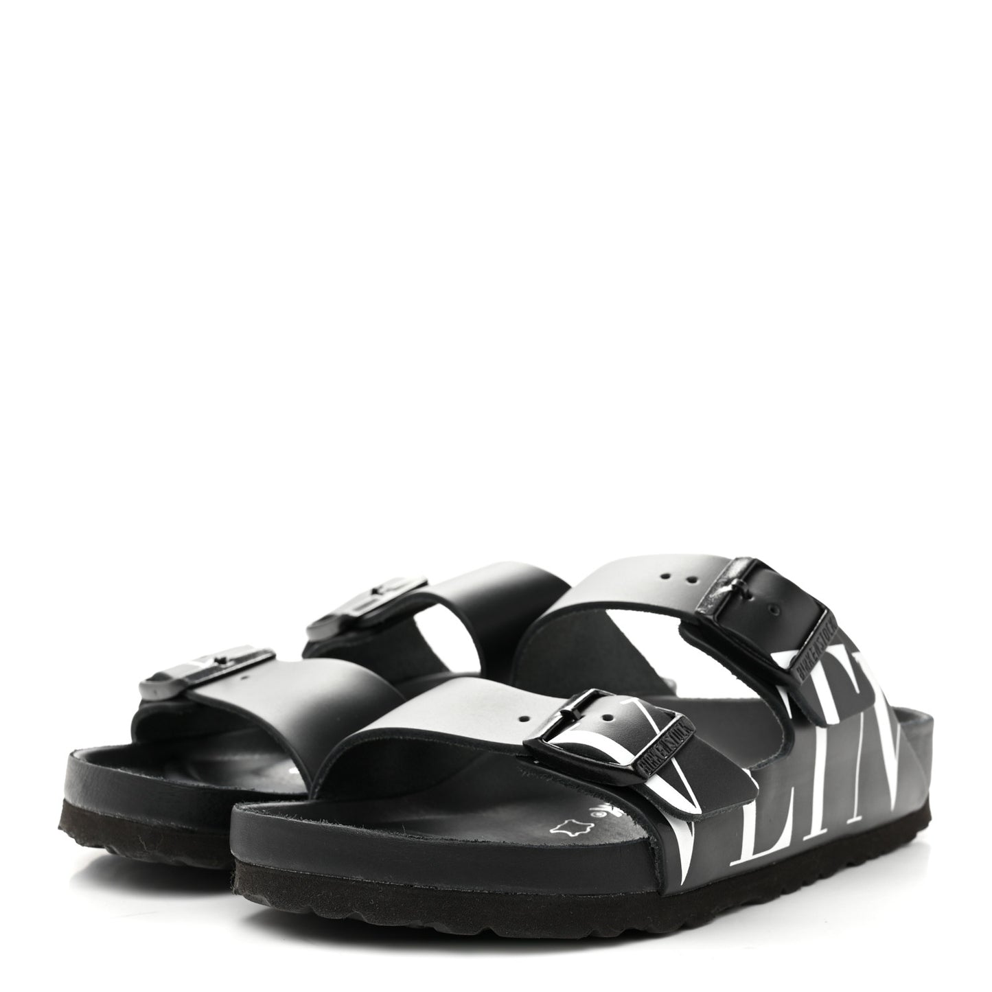 Calfskin VLTN Birkenstock Slide Sandals 37 Black