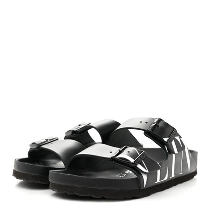 Valentino Garavani Calfskin VLTN Birkenstock Slide Sandals 37 Black 4 of 11