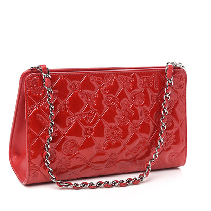 Chanel Patent Calfskin Lucky Symbols Pochette Red 2 of 9