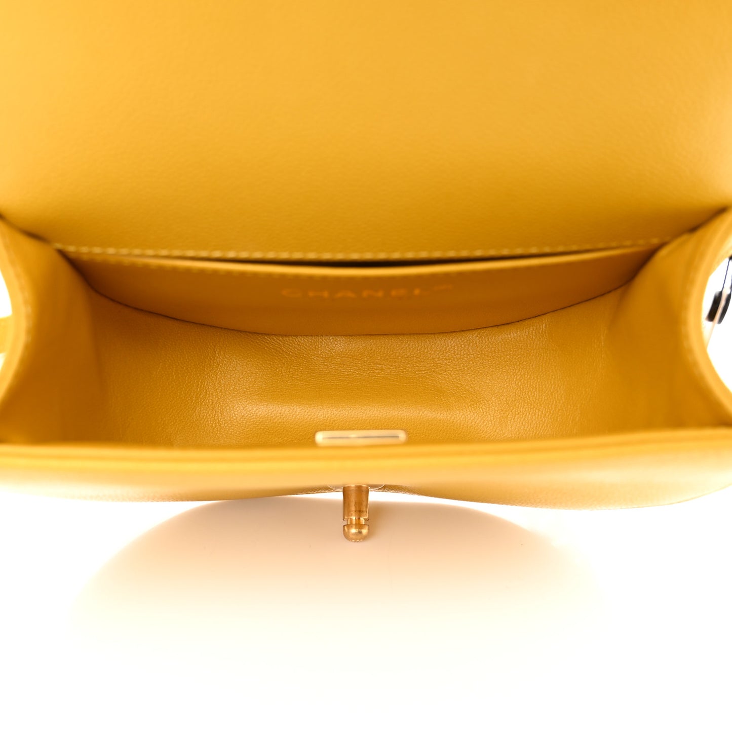 Caviar Quilted Small Boy Messenger Bag Yellow