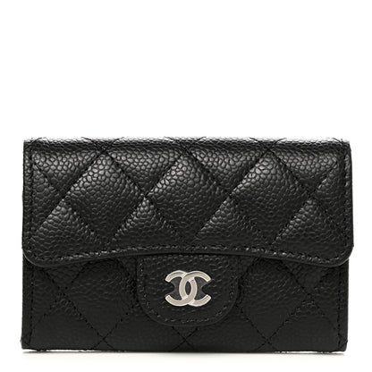 Chanel Caviar Quilted Flap Card Holder Wallet Black 1 of 9