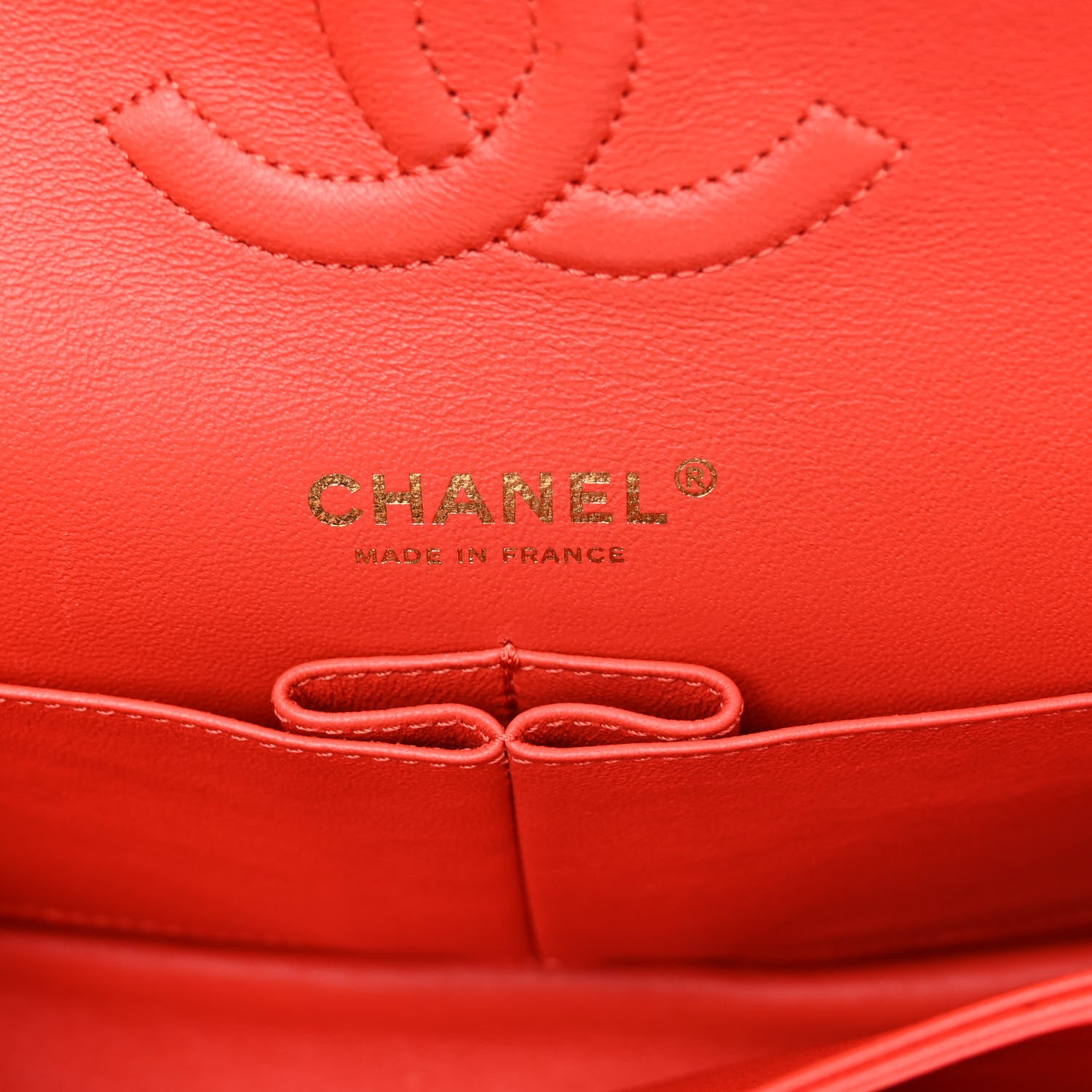 Chanel Lambskin Chevron Quilted Medium Double Flap Red 6 of 10