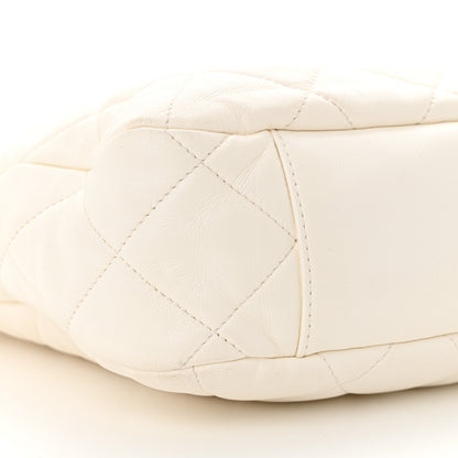 Chanel Lambskin Quilted Large CC Funky Town Hobo White 9 of 11