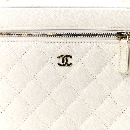 Chanel Caviar Quilted Large Vanity Pouch White 8 of 10