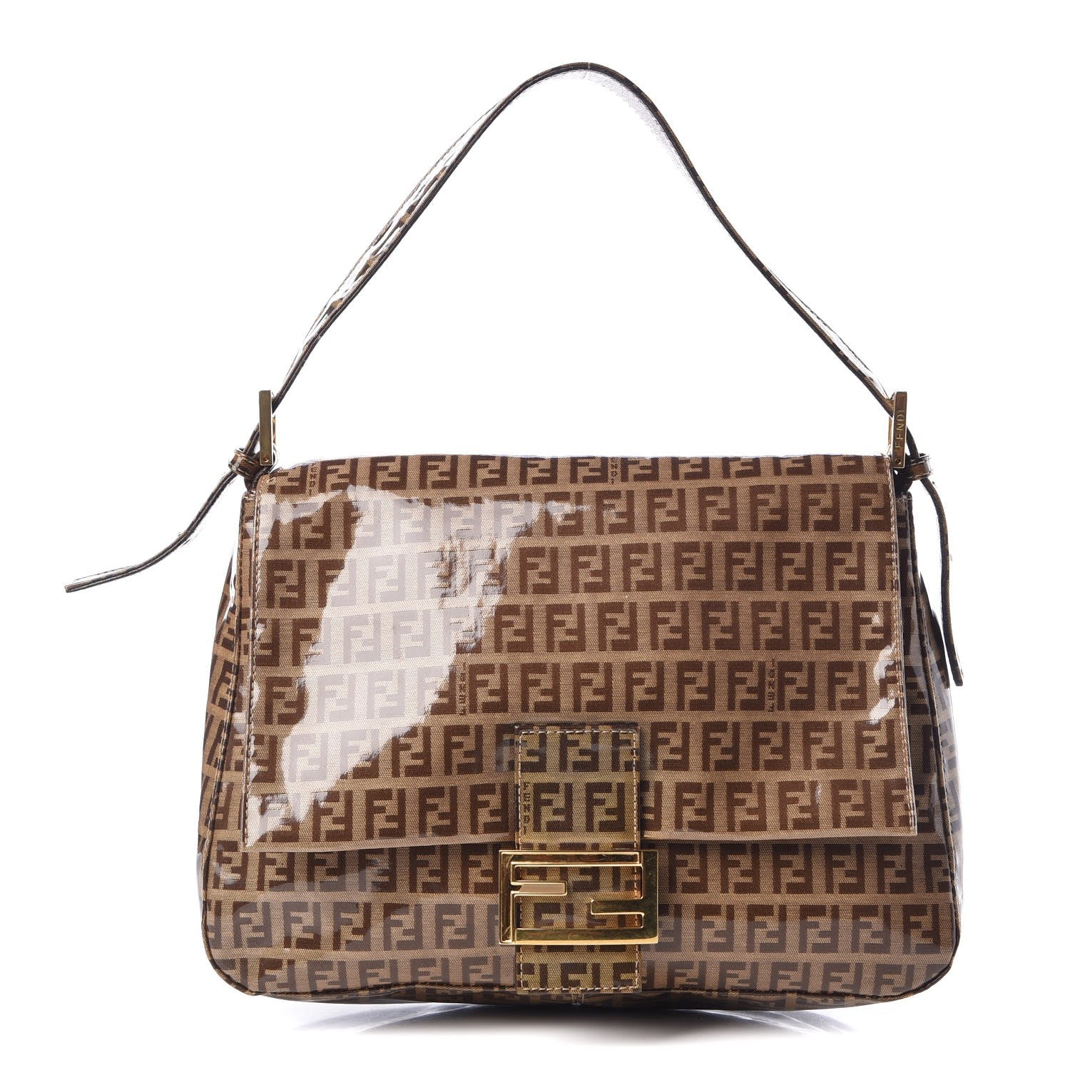Fendi Vinyl Zucchino Mama Baguette Tobacco 1 of 7