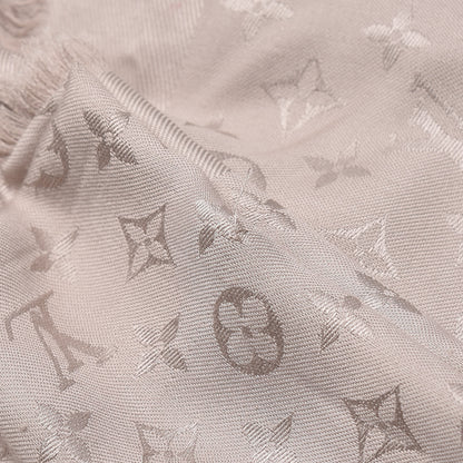 Louis Vuitton Wool Silk Monogram Shawl Beige 5 of 5